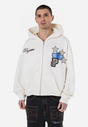BLOUNT BOXY - Tröja med dragkedja - washed warm white