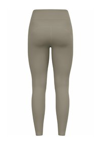 Leggings a vita alta di un verde tenue, con tessuto morbido, una forma aderente e cuciture piatte per comfort e durata.