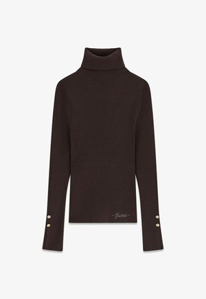 Guess, LS TN ELLIE SWTR - Striktrøje - g ea dark coffee