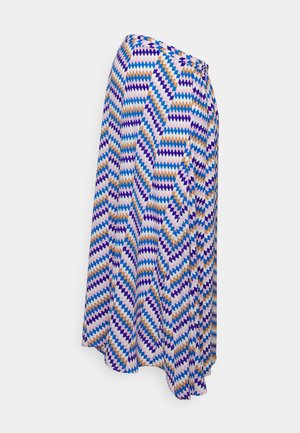 ONLY MATERNITY, OLMSTELLA LIFE MIDI SKIRT - Μάξι φούστα - bluing sea zig zag