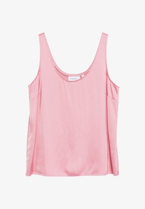 Rosa ärmelloses Satin-Top mit Rundhalsausschnitt und lockerem Sitz, Größe 36, Marke Comma.