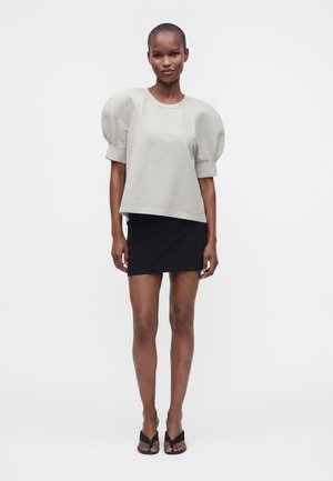 Norma Kamali SHORT SLEEVE BOMBER 1980S - Camiseta estampada - light heather grey