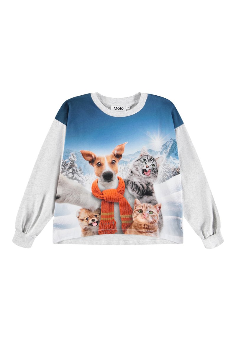 Molo RENIZA LONG SLEEVES - Hosszú ujjú felső - blue/mottled light grey