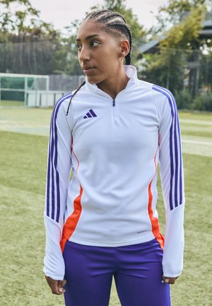 adidas Performance TIRO TRAINING TOP  - Langarmshirt - white/lucid blue/app solar red