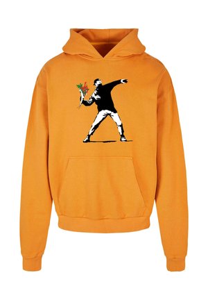 Merchcode, BANKSY - LOVE IS IN THE AIR ULTRA HEAVY  - Hættetrøje - forgottenorange