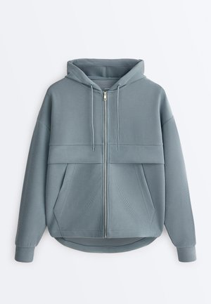 RIBBED ZIP-UP WITH SOFT-TOUCH - Bluză de molton cu fermoar - metallic grey