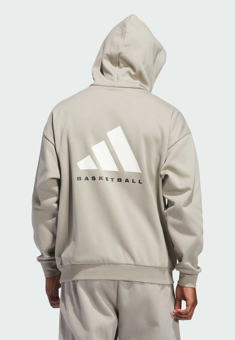 adidas Performance BASKETBALL FLEECE - Jersey con capucha - putty beige