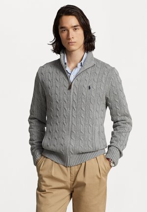 Polo Ralph Lauren CABLE-KNIT COTTON FULL-ZIP JUMPER - Cardigan - fawn grey heather