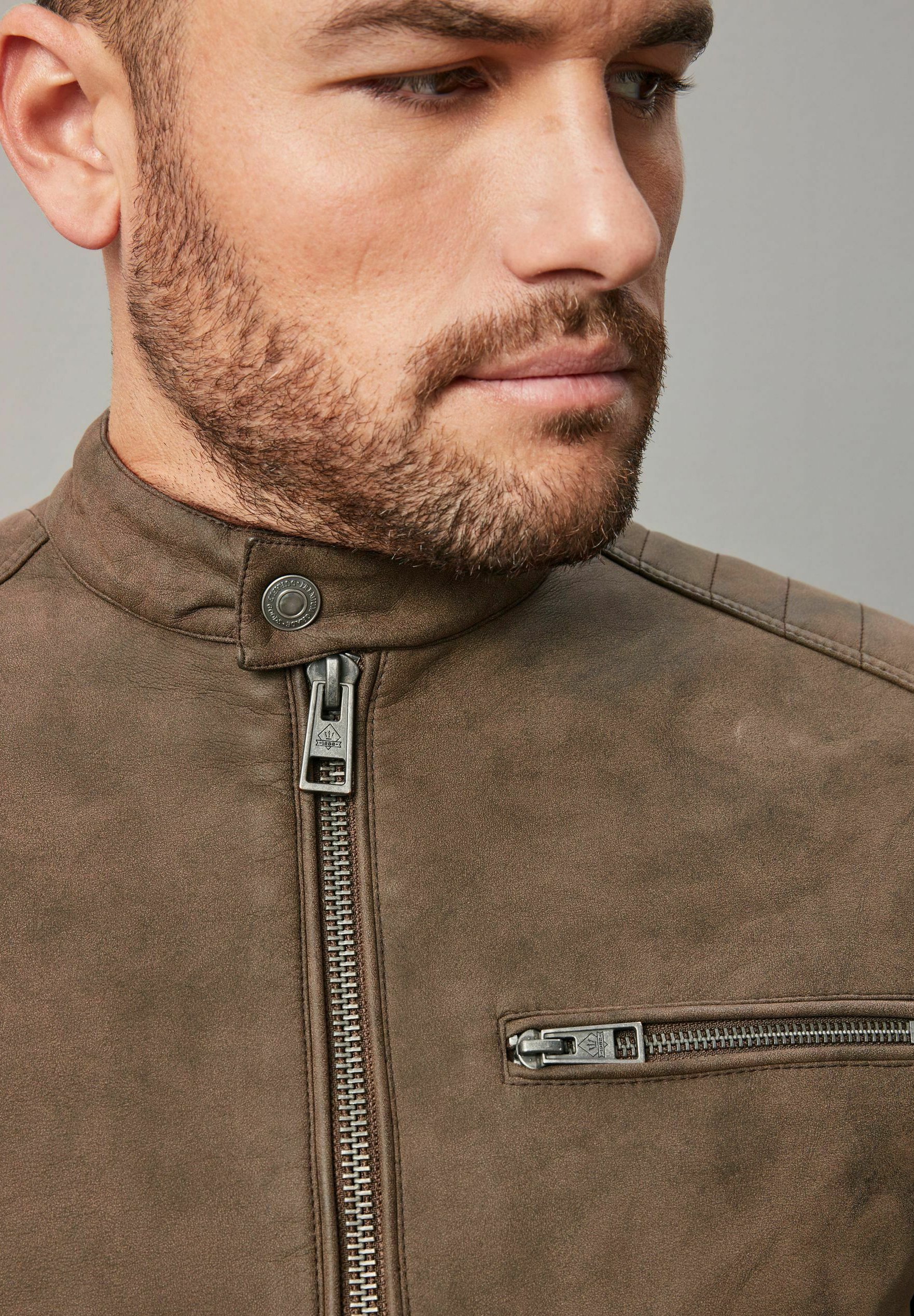 Next REGULAR FIT - Faux leather jacket - brown - Zalando