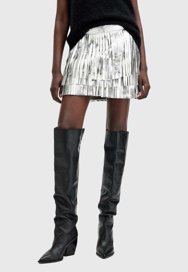 AISHA FOIL  - Leather skirt
