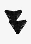 TANGA FIT - ULTIMATE COMFORT LACE KNICKERS 2 PACK - Brazilian slips - black