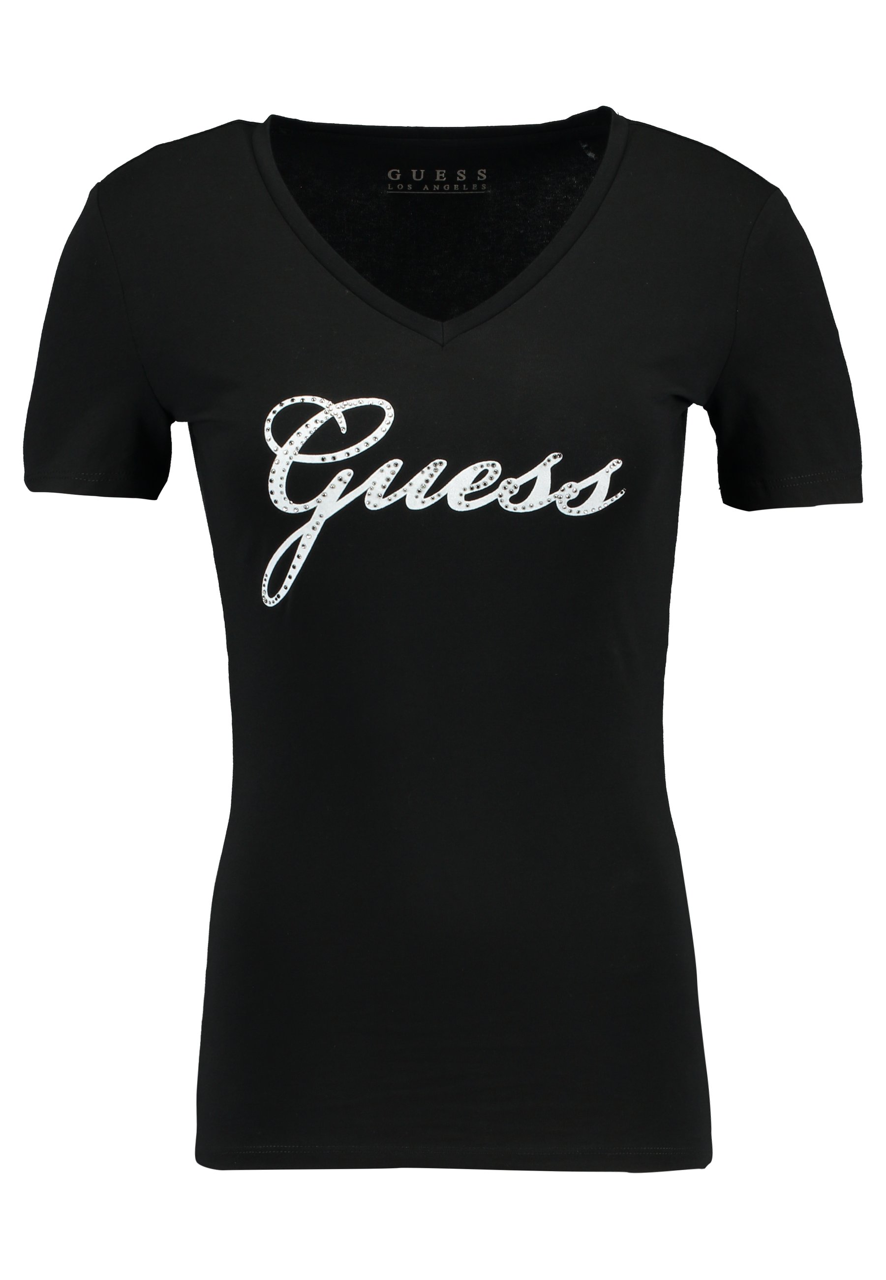 Guess SLIM FIT - Camiseta estampada - jet black/negro - Zalando.es