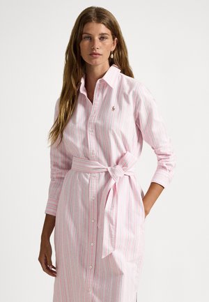 STRIPED COTTON OXFORD BELTED SHIRTDRESS - Robe chemise - 169 pink blue multi