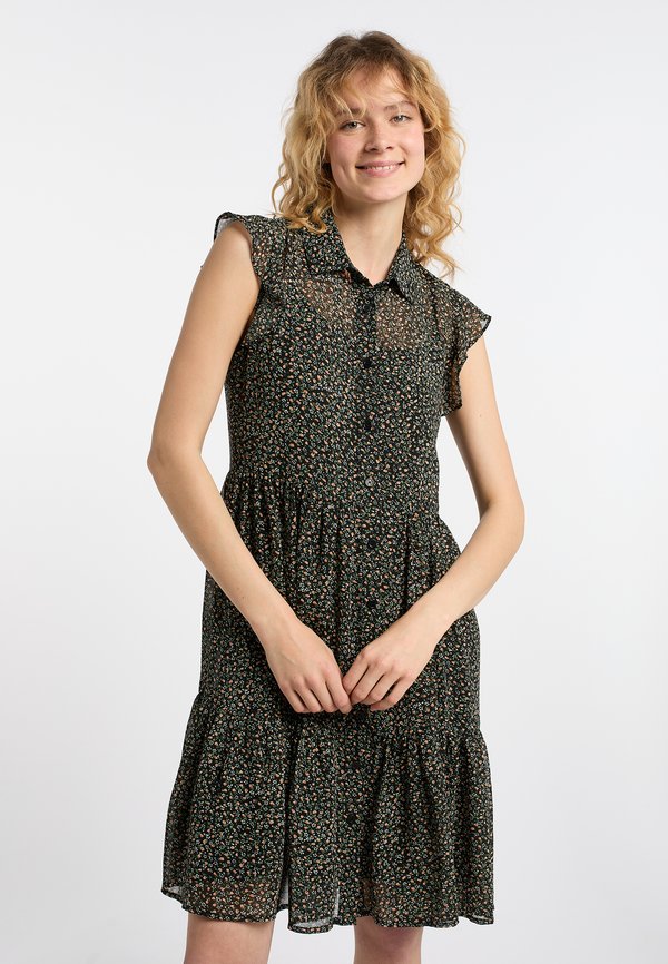 Blusenkleid - schwarz mehrfarbig