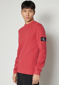 Calvin Klein Jeans BADGE TEE - Topper langermet - garnet