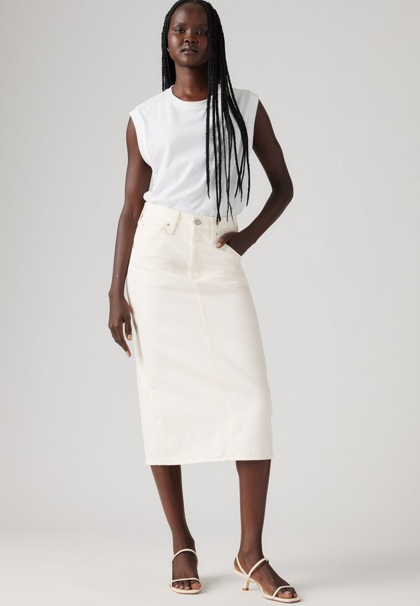 HR BACK SLIT SKIRT - Denim skirt - snowing in la2