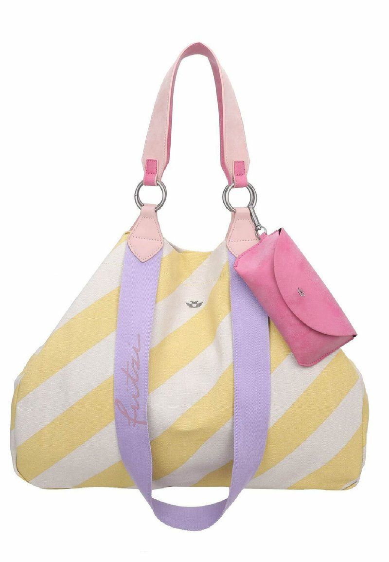 Fritzi Izzy Limited Canvas Shopper Flower Green Damen Schultertasche Handtasche Freizeit Alltag Arbeit Festival Druckknopf Canvas 29 x 42 x 15 cm, Grün