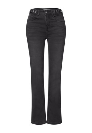 Street One, MID WAIST SLIM-FIT BOOTCUT JEANS - Jean bootcut - black washed