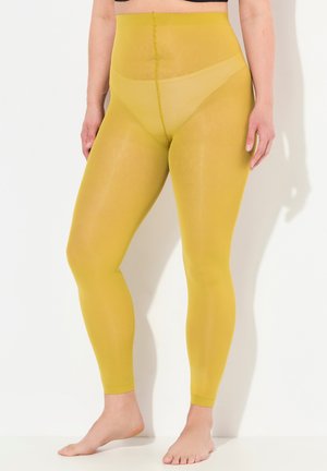 Ulla Popken FLACHE NÄHTE - Leggings - Strümpfe - mustard green