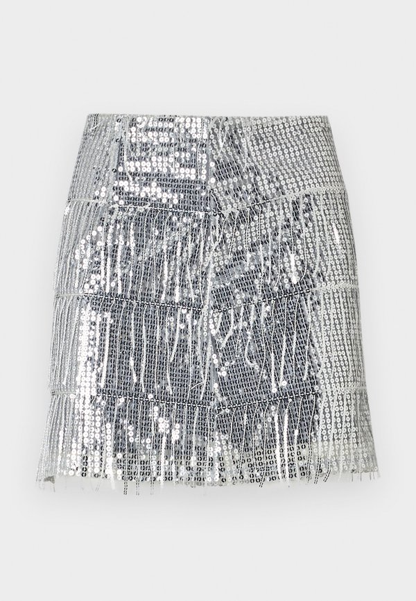 OBJTELLA  - A-line skirt - silver2
