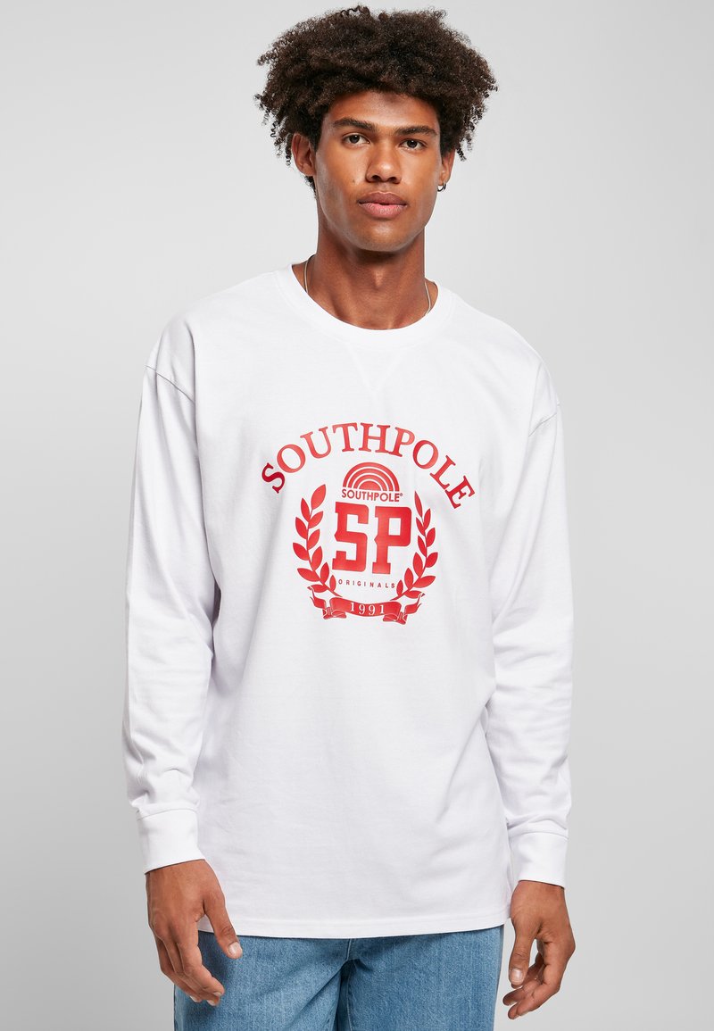 Southpole SOUTHPOLE HERREN SOUTHPOLE COLLEGE LONGSLEEVE - Topper langermet - white