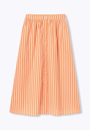 Promod, JUPE MIDI RAYÉE - Jupe trapèze - rayé orange