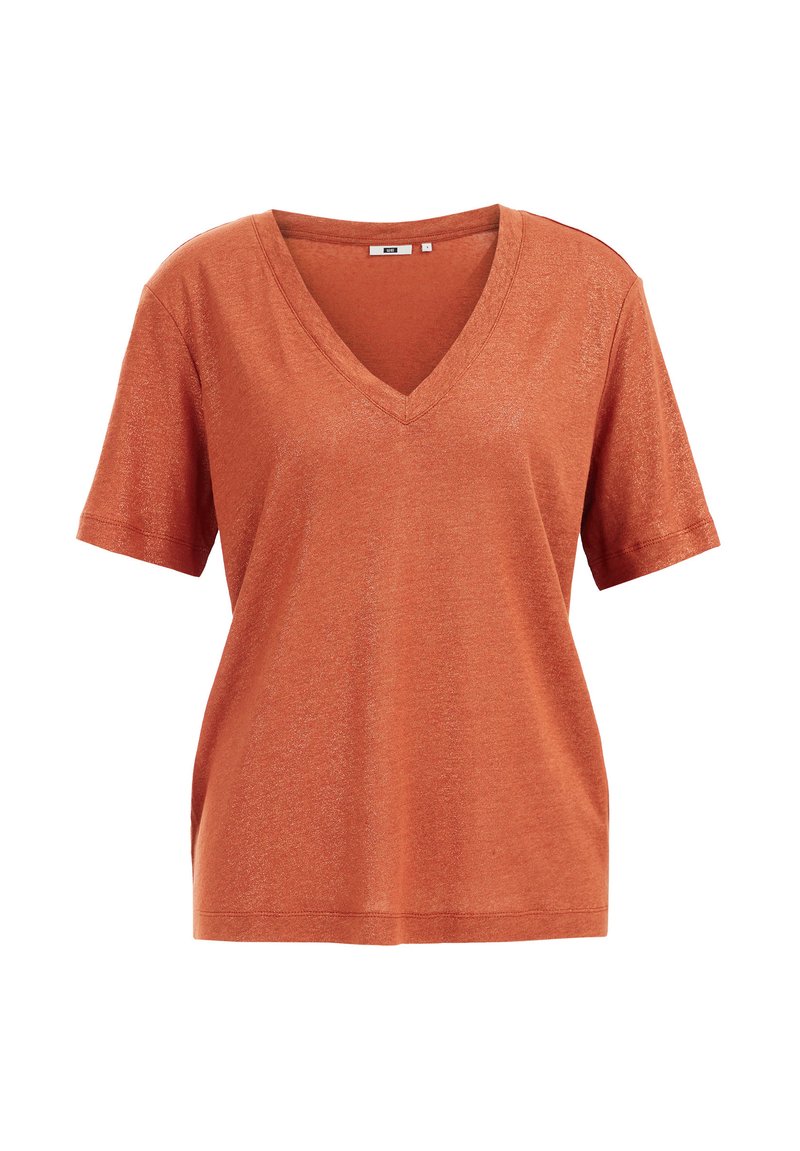 WE Fashion T-shirt basic brons WE Fashion T-shirt basic brons