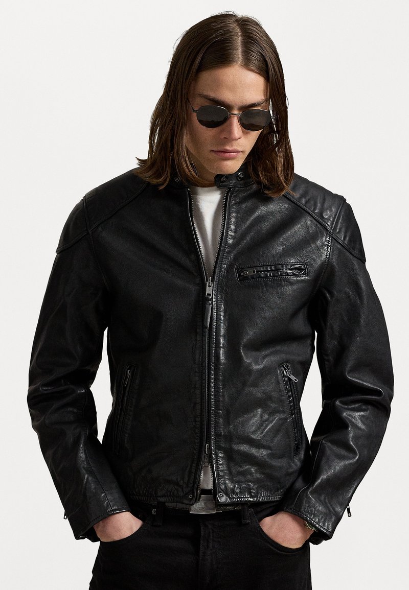 Polo Ralph Lauren - CAFÉ RACER JACKET - Veste en cuir - black, Agrandir