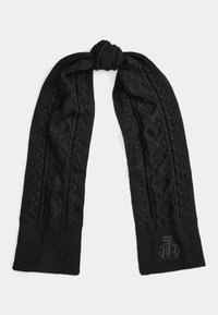 Lauren Ralph Lauren EMBROIDERED METALLIC CABLE-KNIT SCARF - Sjal - black/black