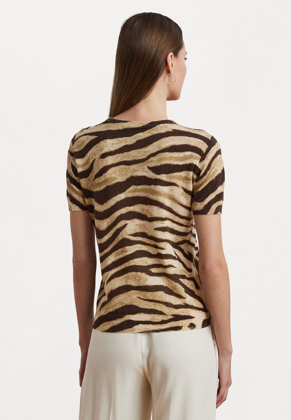 Print Linen Cotton Short Sleeve Sweater - Print T-shirt2