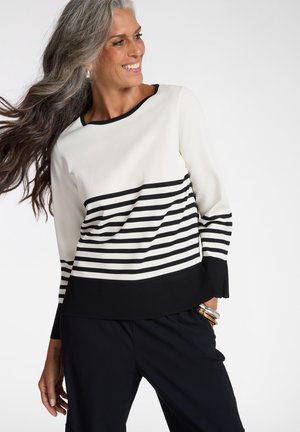 MAGLIA RIGATA GIROCOLLO - Sweatshirt - bianco