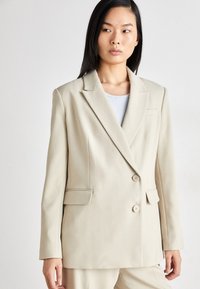 DKNY - BREASTED PEAK LAPEL JACKET - Bleizeris - pebble Miniatiūros vaizdas 1