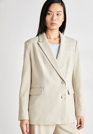 DKNY BREASTED PEAK LAPEL JACKET - Bleiser - pebble