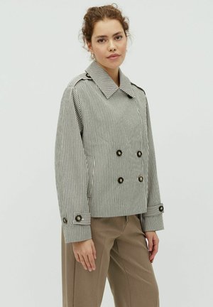 BECKER - Summer jacket - black/beige stripe