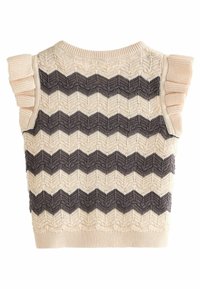 Next SET - REGULAR FIT - Striktrøje - tan monochrome zig zag stripe