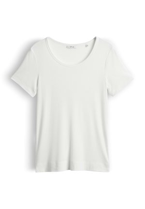 OPUS, SLIM FIT RIBBED - T-shirt basic - milk