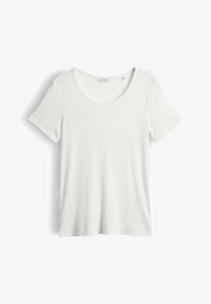 OPUS, SLIM FIT RIBBED - T-shirt basic - milk