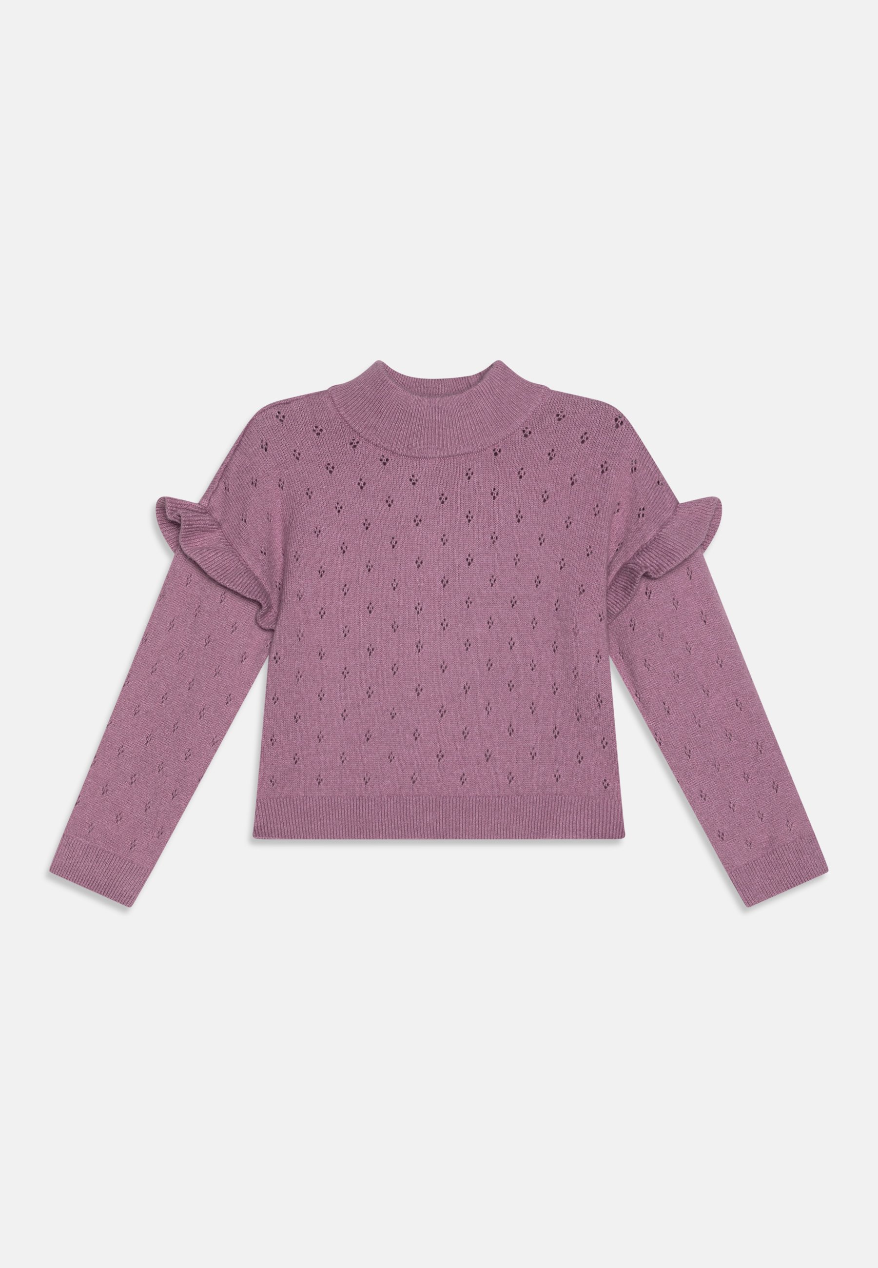 v neck jumper lilac pointelle jumper