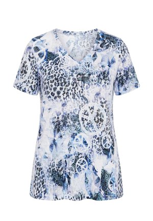 MIAMODA, T-SHIRT, A-LINIE, AUSBRENNERJERSEY, ANIMAL-MUSTER, PEACE-ZEICHEN - Printtipaita - snow white