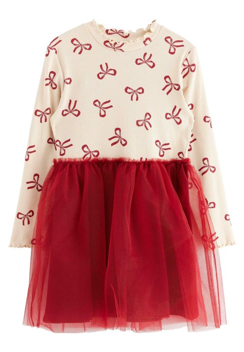 Robe Fille M&Co - Taille 12-13 Ans, Sans Manches, Longueur Genou (couleur Crème Et Noir)