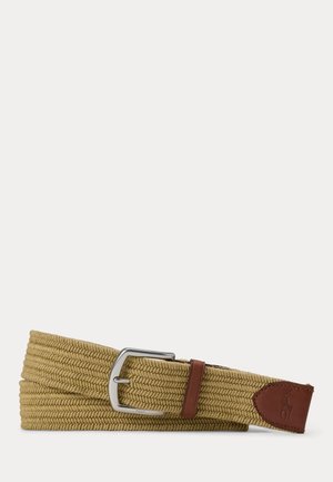 LEATHER-TRIM BRAIDED BELT - Πλεκτή ζώνη - timber brown