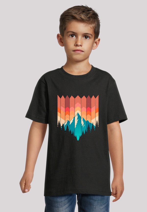 BERG SONNENUNTERGANG GEOMETRISCH - T-Shirt print - schwarz