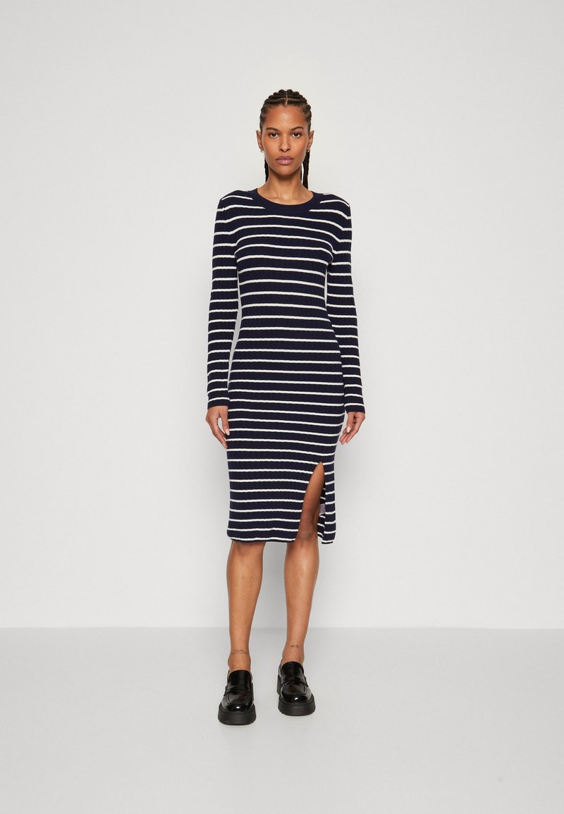 GAP SIDE SLIT MIDI SWEATER DRESS - Pārliekama kleita - navy