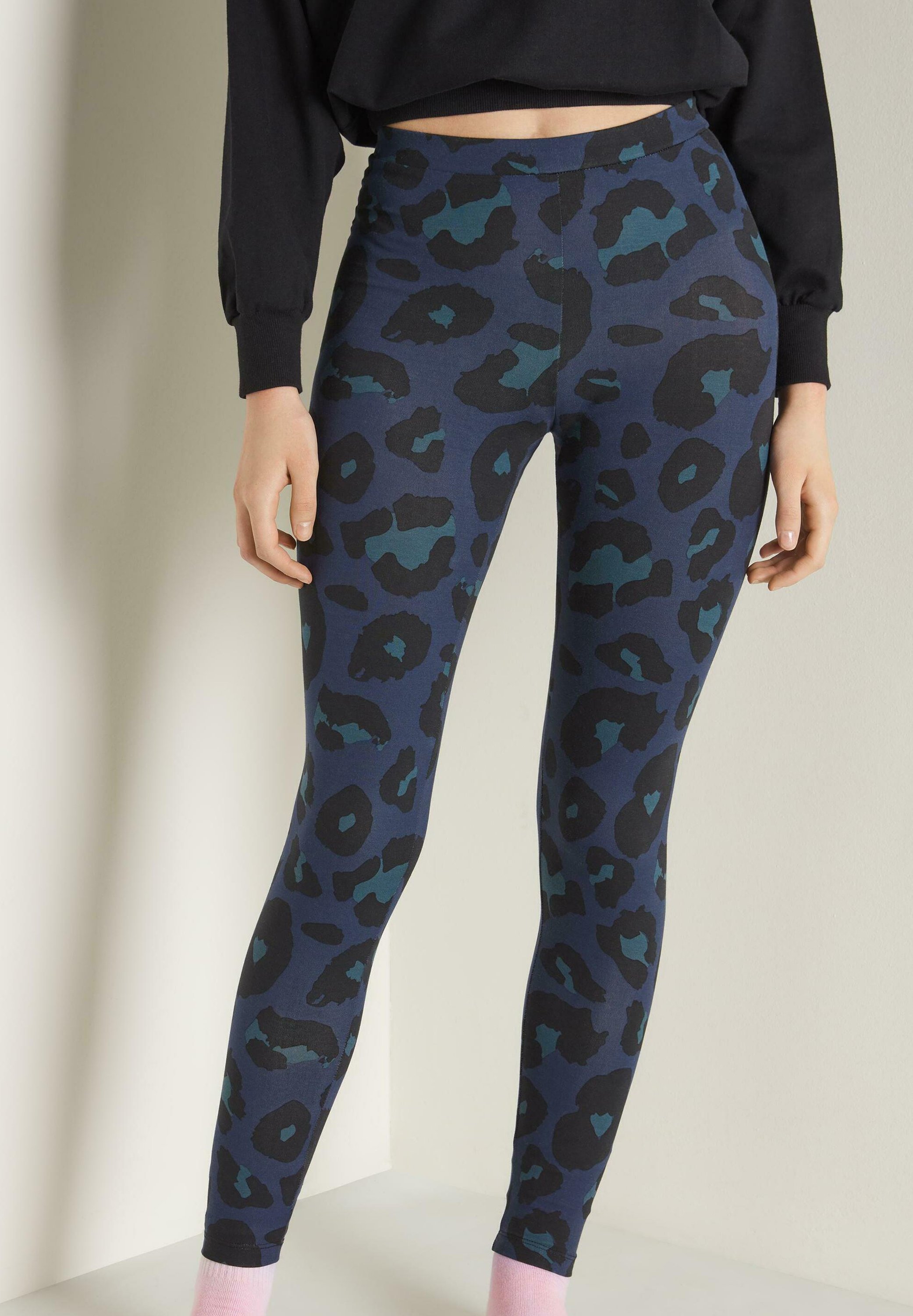 Tezenis Leggings - blau blue leopard print/multicolore - Zalando