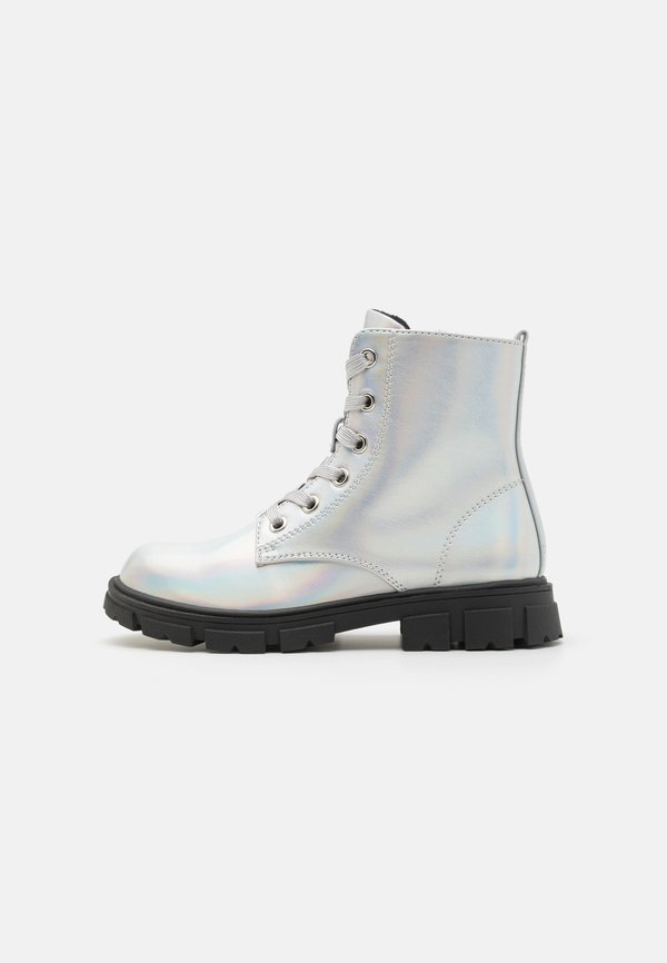 Schnürstiefelette - silver