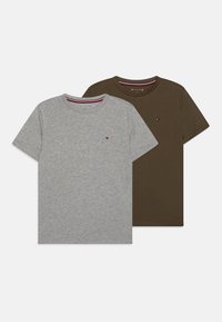 Tommy Hilfiger - TEE 2 PACK - Basic T-shirt - army green/light grey Thumbnail Image 1