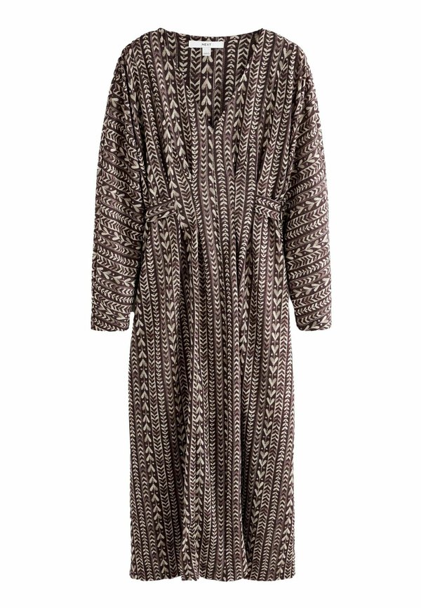 REGULAR FIT - V-NECK  - Jerseykleid - wine and cream heart print