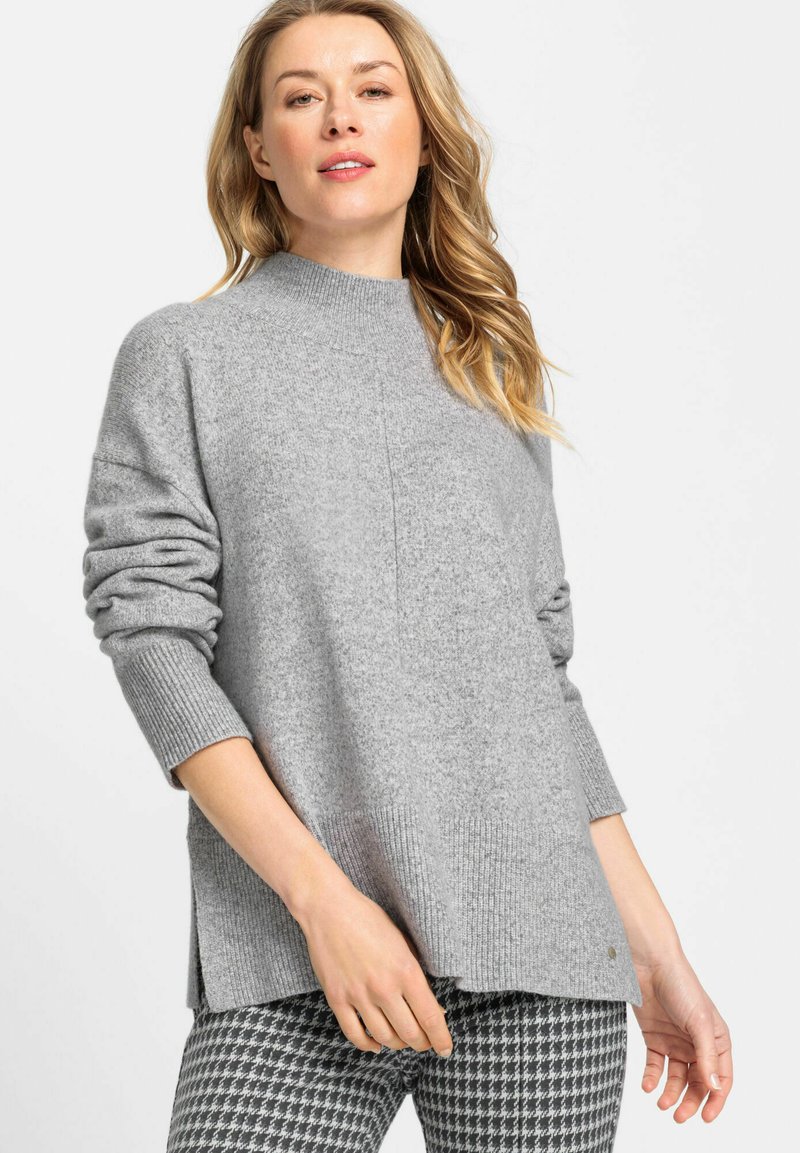 Olsen LANGEN ÄRMELN - Strickpullover - grau