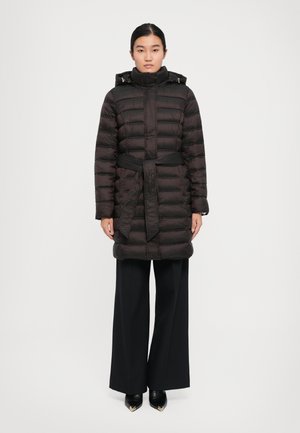 BELTED LONGLINE PACKABLE - Winter coat - chocolate