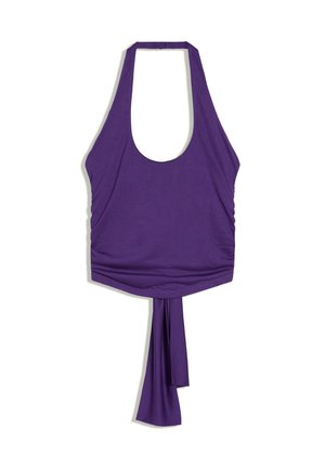 Bershka, HALTER NECK TOP WITH BACK KNOT - Débardeur - mauve